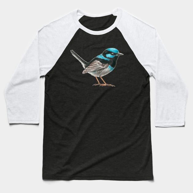 Fairy wren bird Baseball T-Shirt by katerinamk